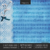 Pretty Blue Music Scrapbook Paper Pad 8x8 Decorative Scrapbooking Kit For Cardmaking Gifts, Diy Crafts, Printmaking, Papercrafts, Notes Lace Flowers Designer Paper