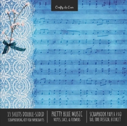 Bertrand.pt - Pretty Blue Music Scrapbook Paper Pad 8x8 Decorative Scrapbooking Kit For Cardmaking Gifts, Diy Crafts, Printmaking, Papercrafts, Notes Lace Flowers Designer Paper