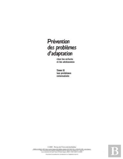 Bertrand.pt - Prévention Des Problèmes D'Adaptation ; Chez Les Enfants Et Les Adolescents Tome 2 ; Les Problèmes Externalisés