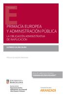 Primacia Europea Y Administracion Publica Obligacion Admini