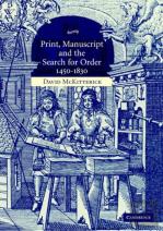 Print, Manuscript And The Search For Order, 1450-1830