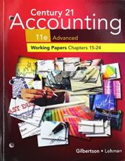 Print Student Working Papers (Chapters 15-24) For Century 21  Accounting: Advanced, 11th