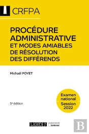 Procedure Administrative Et Modes Amiables De Resolution Des Differends, 5ed