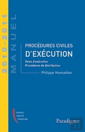 Procédures Civiles D'Exécution ; Voies D'Exécution, Procédures De Distribution (2010-2011)