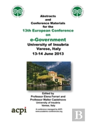 Proceedings Of The 13th European Conference On E-Government