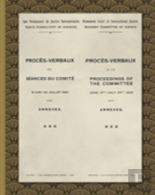 Proces-Verbaux Of The Proceedings Of The Committee June 16th-July 24th 1920