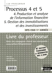 Processus 4 Et 5 ; Bts Cgo ; 1ère Année ; Production Et Analyse De L'Information Financière ; Gestion Des Immobilisations Et Des Investissements ; Livre Du Professeur (4ème Édition)