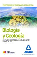 Profesores De Enseñanza Secundaria Biología Y Geología. Propuesta De Programación Didáctica Para 3º