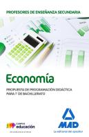 Profesores De Enseñanza Secundaria Economía. Propuesta De Programación Didáctica Para 1º De Bachille