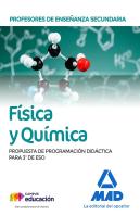 Profesores De Enseñanza Secundaria Física Y Química. Propuesta De Programación Didáctica Para 3º De