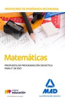 Profesores De Enseñanza Secundaria Matemáticas. Propuesta De Programación Didáctica Para 3º De Eso