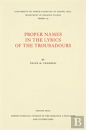 Proper Names In The Lyrics Of The Troubadours