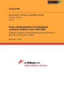 Proxy Voting Behavior Of Institutional Investors