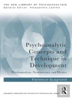 Psychoanalytic Concepts And Technique In Development