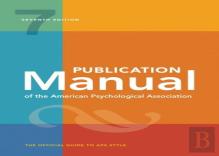 Publication Manual (Official) 7th Edition Of The American Psychological Association