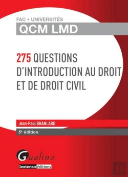 Bertrand.pt - Qcm Lmd-275 Questions D'Introduction Au Droit Et De Droit Civil, 5eme Edition