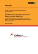 Quantitative And Qualitative Analysis Of Easyjet'S Annual Report 2013