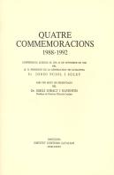 Quatre Commemoracions 1988 1992 Conferencia Llegida El Dia