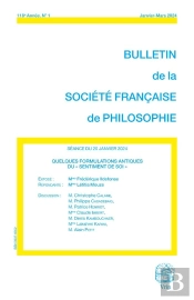 Quelques Formulations Antiques Du «Sentiment De Soi»