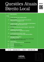 Questões Atuais de Direito Local N.º 06