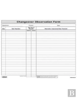 Bertrand.pt - Quick Changeover: Observation Form