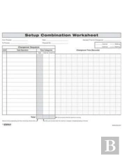 Quick Changeover: Setup Combination Worksheet