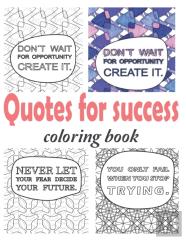 Quotes For Success Coloring Book