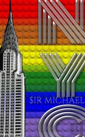 Rainbow Pride Flag Iconic Chrysler Building New York City Sir Michael Huhn Artist Drawing Journal
