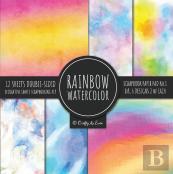 Rainbow Watercolor Scrapbook Paper Pad Vol.1 Decorative Crafts Scrapbooking Kit Collection For Card Making, Origami, Stationary, Decoupage, Diy Handmade Art Projects