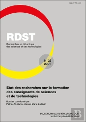 Rdst, N 23/2021. Etat Des Recherches Sur La Formation Des Enseignants  De Sciences Et De Technologie