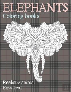 Bertrand.pt - Realistic Animal Coloring Books - Easy Level - Elephants