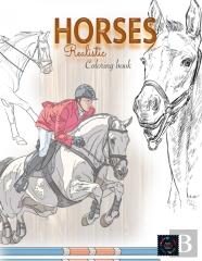 Realistic Horses Coloring Book