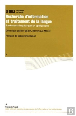 Bertrand.pt - Recherche D'Information Et Traitement De La Langue : Fondements Linguistiques Et Applications