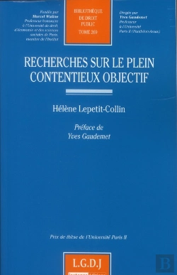 Bertrand.pt - Recherches Sur Le Plein Contentieux Objectif-Tome 269