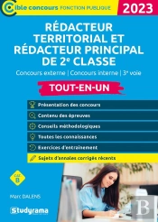 Redacteur Territorial  Redacteur Principal De 2e Classe  Tout-En-Un (Categorie B  ?Concours 2023)