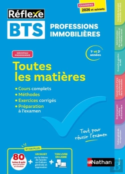Bertrand.pt - Réflexe : Bts Professions Immobilières ; Toutes Les Matières ; 1re Et 2e Années (Édition 2024/2025)