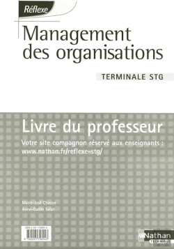 Bertrand.pt - Reflexe; Management Des Organisations ; Terminale Stg ; Livre Du Professeur