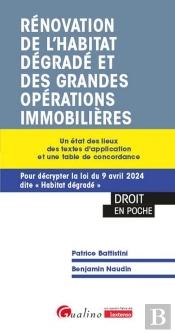 Rénovation De L'Habitat Dégradé Et Des Grandes Opérations Immobilières : Un État Des Lieux Des Textes D'Application Et Une Table De Concordance ; Pour Décrypter La Loi Du 9 Avril 2024 Dite « Habitat