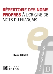 Répertoire Des Noms Propres À L'Origine Des Mots Du Français