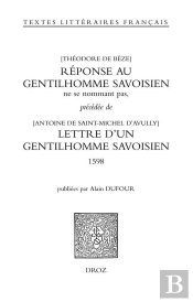 Réponse Au Gentilhomme Savoisien Ne Se Nommant Pas ; Lettre D'Un Gentilhomme Savoisien