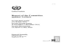 Report Of The Committee Against Torture