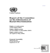 Report Of The Committee On The Elimination Of Racial Discrimination