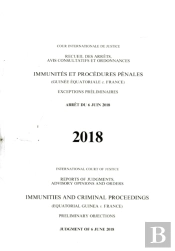 Reports Of Judgments, Advisory Opinions And Orders