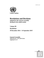 Resolutions And Decisions Adopted By The General Assembly During Its Sixty-Ninth Session