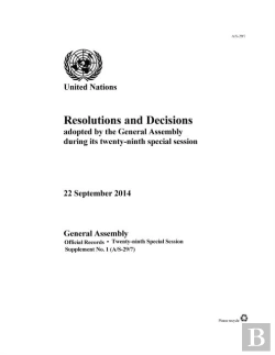 Bertrand.pt - Resolutions And Decisions Adopted By The General Assembly During Its Twenty-Ninth Special Session