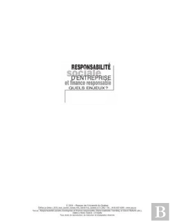 Bertrand.pt - Responsabilite Sociale D Entreprise Et Finance Responsable. Quels Enjeux?