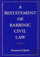 Restatement Of Rabbinic Civil Law