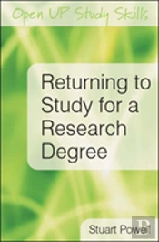 Returning To Study For A Research Degree