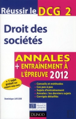 Bertrand.pt - Réussir Le Dcg 2 ; Droit Des Sociétés ; Annales, Entraînement À L'Épreuve (Édition 2012)