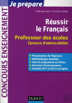 Bertrand.pt - Reussir Le Francais Au Concours De Professeur Des Ecoles